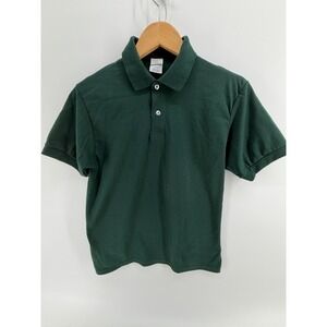 Hanes EcoSmart Youth XLarge Polo Shirt‎ Green Short Sleeve Recycled Content NWOT